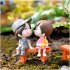 Pvc Kissing  Couple  With  Bench Miniature Dolls Ornaments Decorative Figure male blue female pink couple  bench