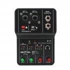 Q12 Audio Interface Usb Sound Card Drive-free Portable Mini 2-way Mixer For Studio Singing Computer Recording black
