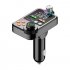 Q15 Wireless Fm Transmitter Pd Dual Usb Charger Bluetooth 5 0 Hands Free Car Kit Fm Modulator Black