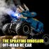 Q160 Kids Remote Control Dinosaur Car With Light Spray 2 4 GHz Rechargeable Rc Stunt Off road Vehicle Toys For Kids Birthday Gifts A GREEN