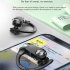 Q2s Wireless Bluetooth Headset Digital Display Ear mounted Binaural Waterproof Sports Earphones Black
