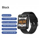 Q333 Smart Sports Watch Body Temperature Heart Rate Monitor Fitness Bracelet Fashion Square Waterproof Watches black