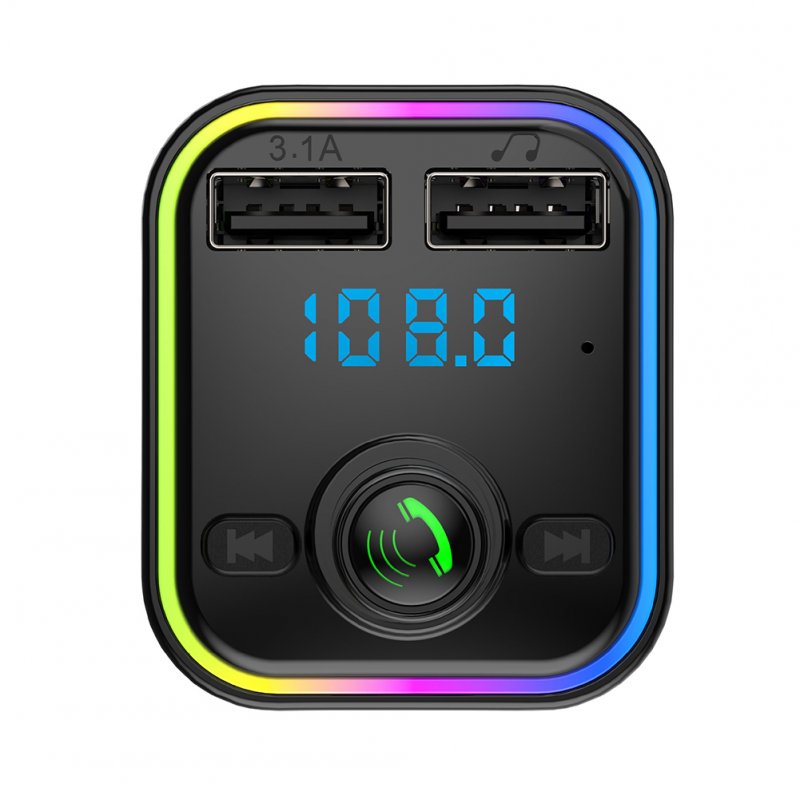 Car Bluetooth-compatible Fm Transmitter Dual Usb Charger Voltage Display Wireless Adapter 