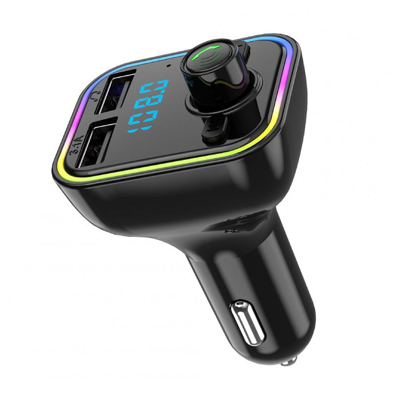 Car Bluetooth-compatible Fm Transmitter Dual Usb Charger Voltage Display Wireless Adapter 