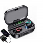 Q61 Tws Sports Bluetooth-compatible  5.0  Earphones Wireless Stereo 9d Surround Sound Large Capacity Noise Cancelling Gaming Headset black