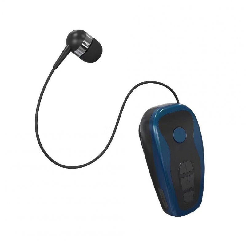 Q7 Wireless Convenient Bluetooth 4.1 Earphone Stereo Headset Voice Report In-Ear Retractable Wire Business Neck Clip Design Black blue