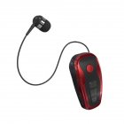 Q7 Wireless Convenient Bluetooth 4.1 Earphone Stereo Headset Voice Report In-Ear Retractable Wire Business Neck Clip Design Black red