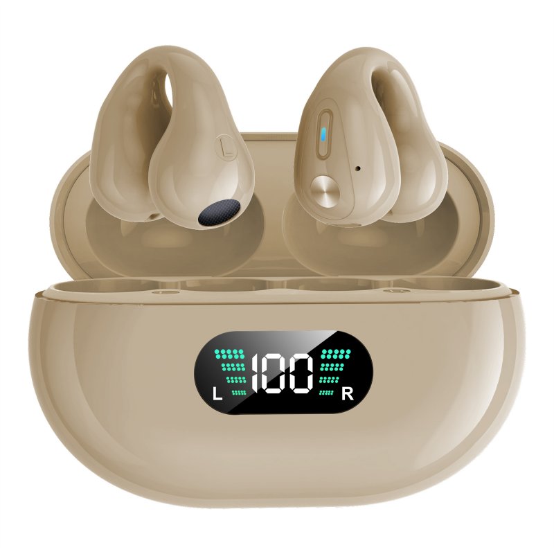 Q80 TWS Wireless Headphones Bluetooth 5.3 Bone Conduction Sports Headset Clip-on Earphones gold