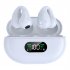 Q80 Wireless Ear Clip Open Ear Headphones Sports Earphones With Built in Mic Power Display Charging Case Earbuds White