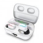 Q82 TWS Bluetooth 5.0 Earphones with LED Digital Display Charging Compartment Mobile Power Bank Travel Headset white