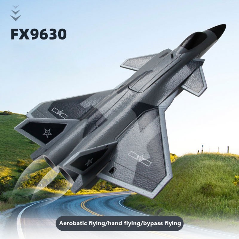 FX9630 RC Airplane J20 Fighter Anti-collision Soft Rubber Head Glider With Culvert Design RC Aircraft For Boys Gifts 