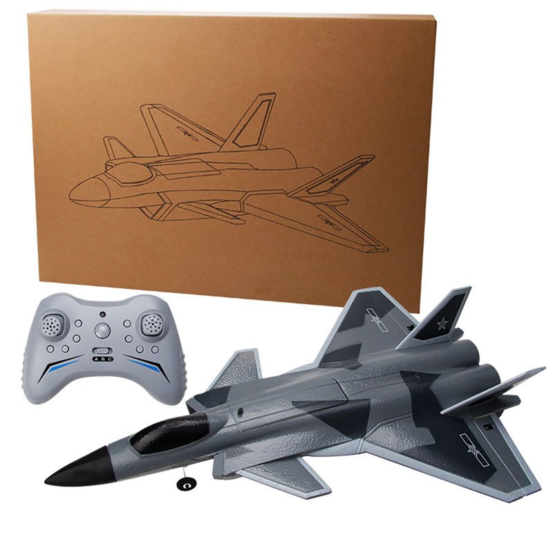 FX9630 RC Airplane J20 Fighter Anti-collision Soft Rubber Head Glider With Culvert Design RC Aircraft For Boys Gifts 