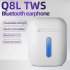 Q8L TWS Headphones Bluetooth 5 0 Music Earphone Wireless Earbuds Colorful LED Light Travel Headset green