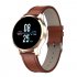 Q9 Men Smart Watch Waterproof Message Call Reminder Smartwatch Heart Rate Monitor Fashion Fitness Bracelet Gold dial brown leather strap