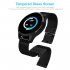 Q9 Men Smart Watch Waterproof Message Call Reminder Smartwatch Heart Rate Monitor Fashion Fitness Bracelet Silver dial black leather strap