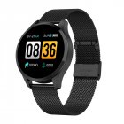 Q9 Men <span style='color:#F7840C'>Smart</span> <span style='color:#F7840C'>Watch</span> Waterproof Message Call Reminder Smartwatch Heart Rate Monitor Fashion Fitness Bracelet Black dial black steel strap