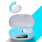 Q92 Wireless Ear Clip Bone Conduction Headphones Open Ear Headphones For Sport Cycling Running Work Hiking Blue and white