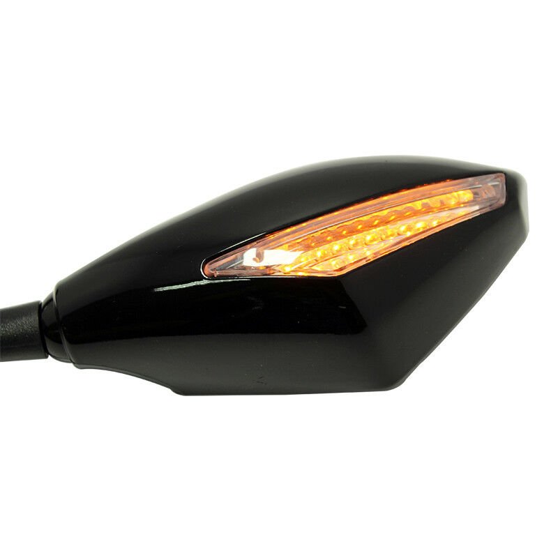 Motorcycle Rearview Mirrors Led Turn Signal Integrated Indicator Lights Rear View Side Mirrors 