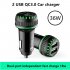 QC 3 0 Dual USB Car Charger Multifunction 36W Cigarette Lighter Auto Charger black