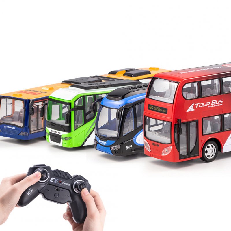 Wireless Remote Control Bus with Light Simulation Electric Large Double-decker Bus 
