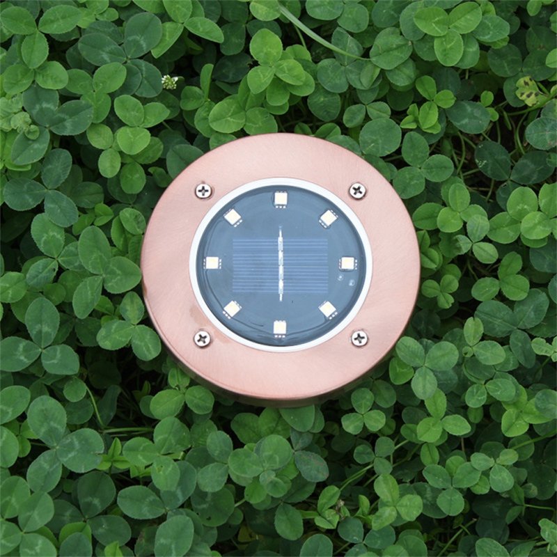 1pcs  /4pcs Stainless  Steel Solar 8leds Underground Light Bronze  Color Garden Lawn Light Garden Rainproof  