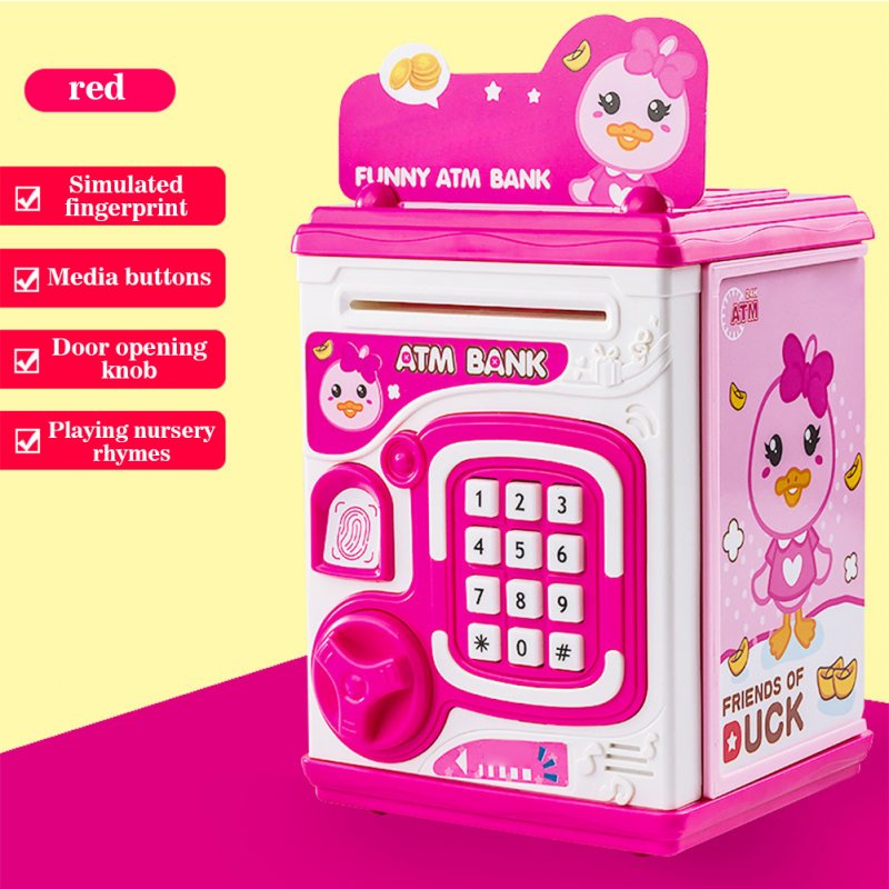 Piggy Bank Toy Electronic ATM Savings Machine Simulation Fingerprint Password Unlocking Money Box For Kids 
