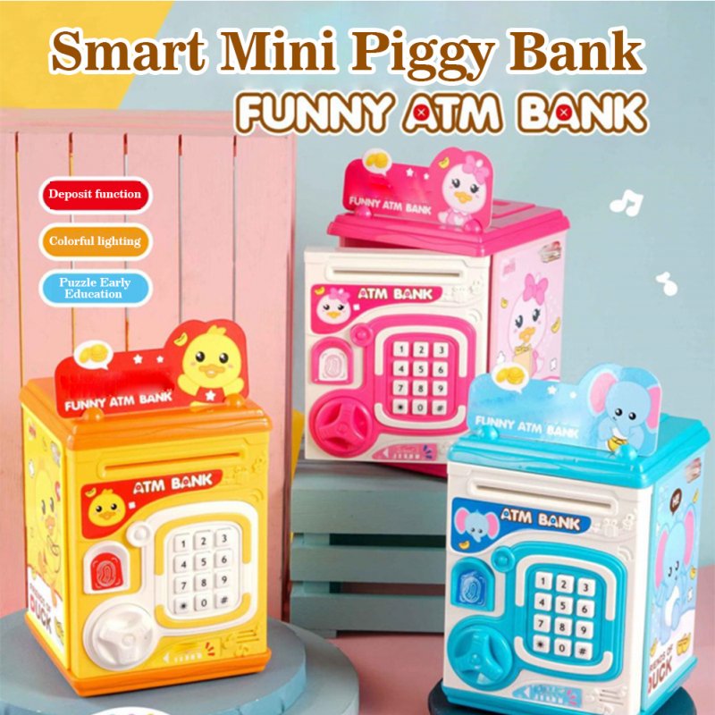 Piggy Bank Toy Electronic ATM Savings Machine Simulation Fingerprint Password Unlocking Money Box For Kids 