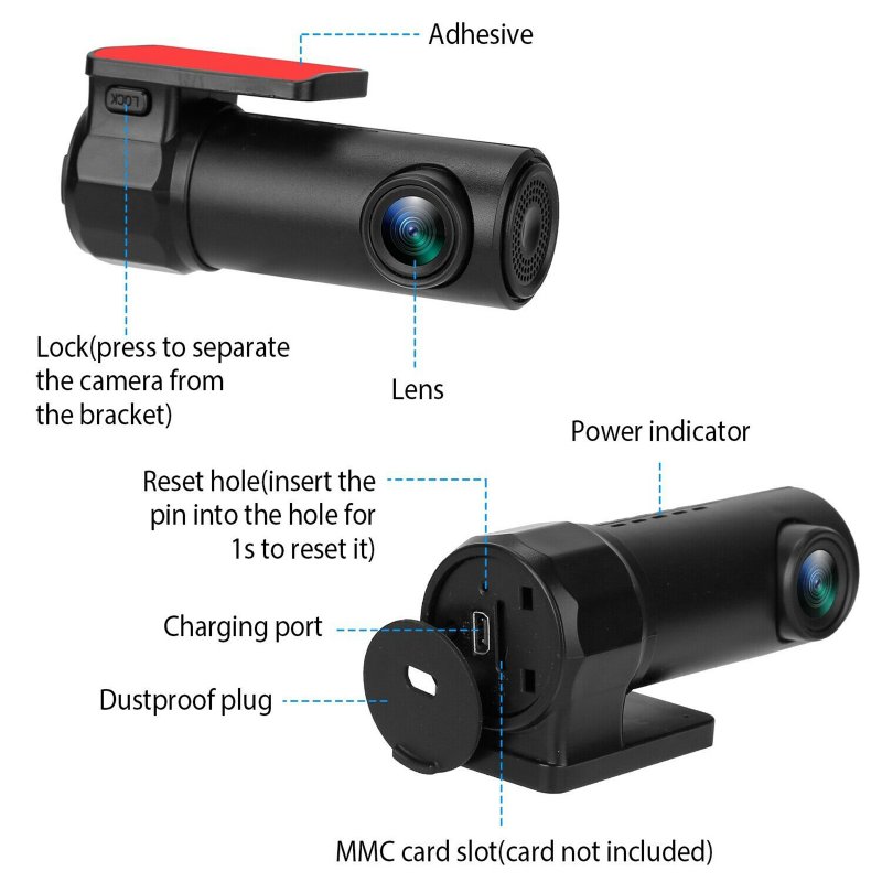 1080P HD Wireless Wifi Car Dvr Camera Dash Cam G-sensor Video Recorder 360 Degree Night Vision Driving Recorder 