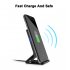 QI 10W Wireless Charger for Android iPhone Cellphone Fast and Safe Charging Vertical Stand Elegant Desk Charger black