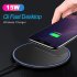 QI Wireless Charger for Apple Android 15W Fast Charging Technology Aluminum Alloy Mirror like Shiny Ultra thin Protable  black