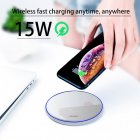 QI Wireless Charger for Apple Android 15W Fast Charging Technology Aluminum Alloy Mirror like Shiny Ultra thin Protable  white