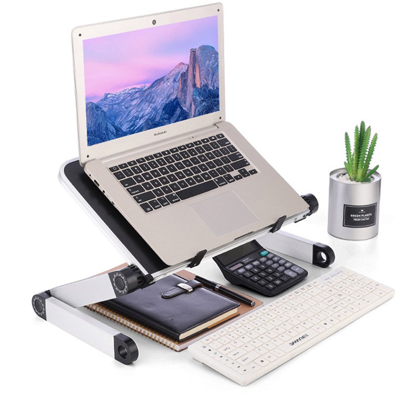 Aluminum Alloy Laptop Portable Foldable Adjustable Laptop Desk Computer Table Stand Tray Notebook PC Folding Desk Table 
