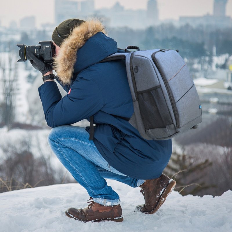 PULUZ Outdoor Portable Waterproof Scratch-proof Dual Shoulder Backpack Camera Bag Digital DSLR Photo Video Bag  