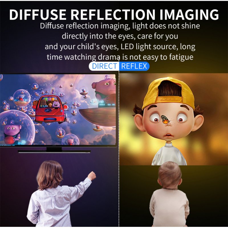 Mini Projector Kids 1080P High Definition LED Home Projector Portable yellow_AU Plug