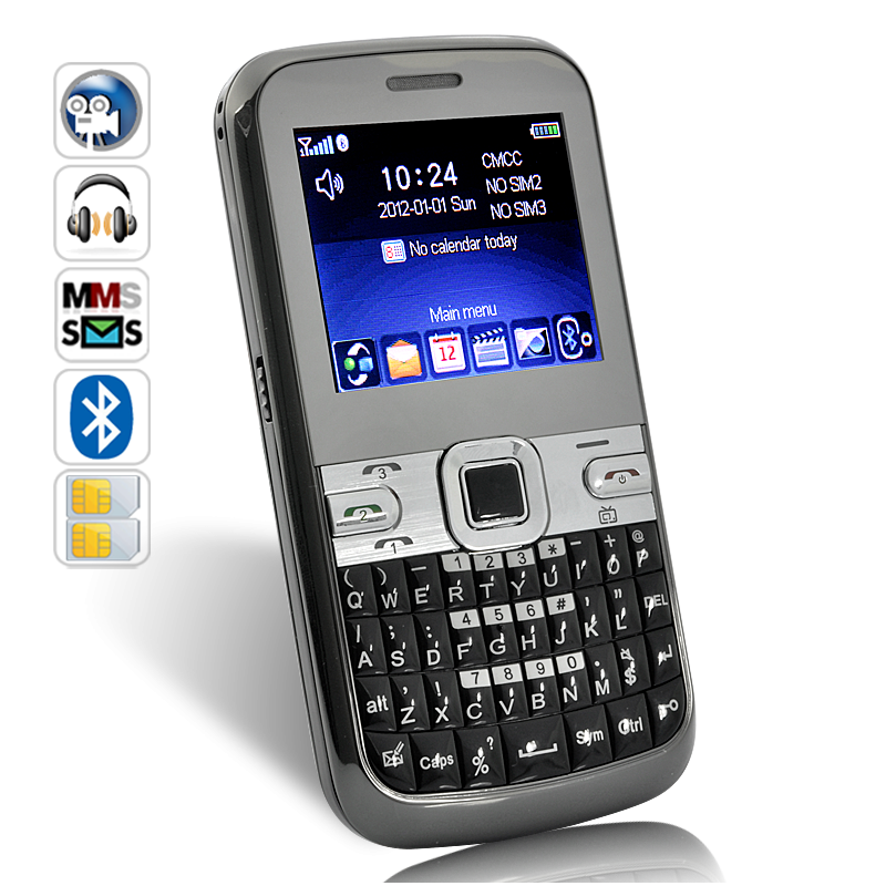 3 SIM QWERTY Mobile Phone - TriZone