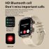 QX11 1 96 Inch Smart Watch Sleeping Heart Rate Blood Oxygen Blood Pressure Monitor Waterproof Fitness Watch Cream Color