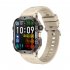 QX11 1 96 Inch Smart Watch Sleeping Heart Rate Blood Oxygen Blood Pressure Monitor Waterproof Fitness Watch Cream Color