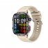 QX11 1 96 Inch Smart Watch Sleeping Heart Rate Blood Oxygen Blood Pressure Monitor Waterproof Fitness Watch Cream Color