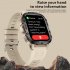 QX11 1 96 Inch Smart Watch Sleeping Heart Rate Blood Oxygen Blood Pressure Monitor Waterproof Fitness Watch Cream Color