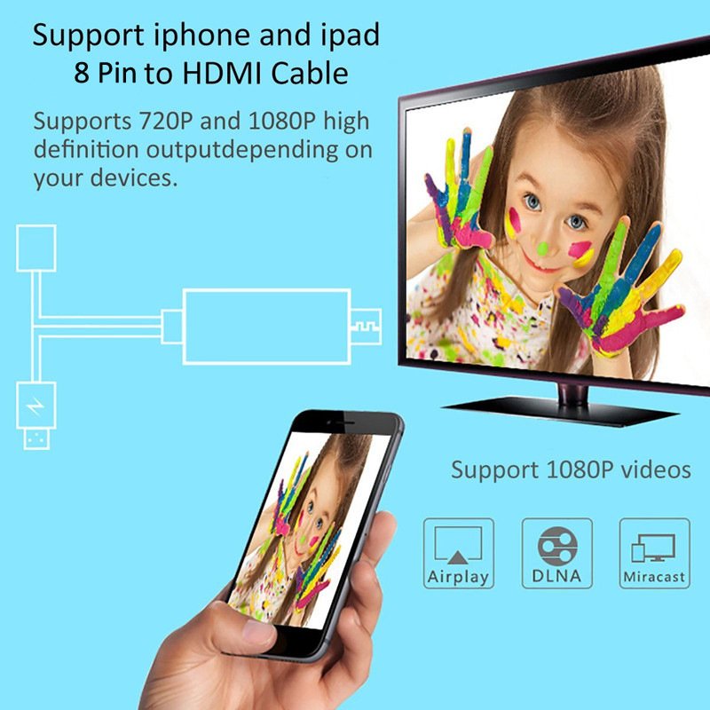 Phone to TV 1080P Universal HDMI HDTV AV Adapter Cable For iOS Android Mobile Phone 
