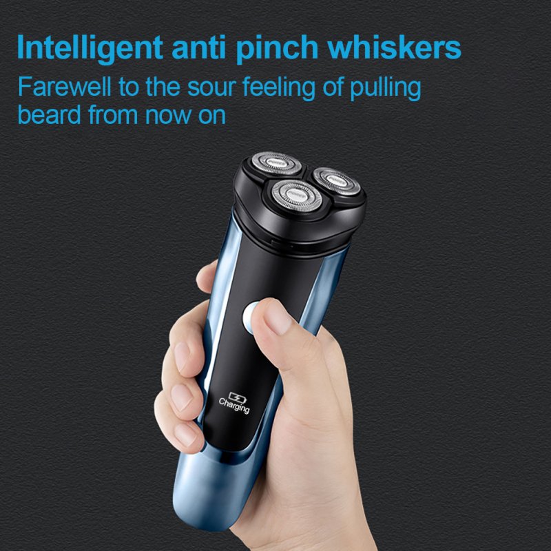Poree Electric Men Shaver 3 Heads 3D Floating Head USB Type-C Rechargeable Washable Shaver