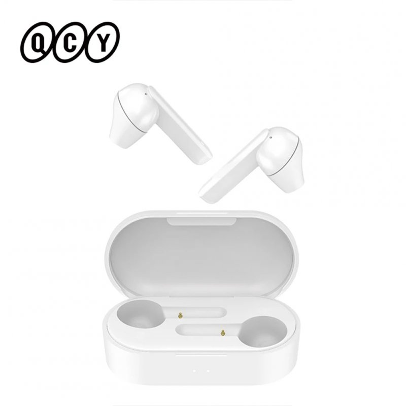 Qcy T3 Tws Fingerprint Touch Wireless Headphones Bluetooth-compatible V5.0 3d Stereo Dual-mic Noise Cancelling Earphones White