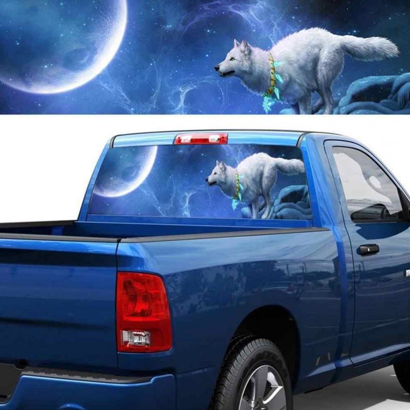 Automobile Sticker Car SUV Truck Rear Window Decal Night Wolf Howling Vinyl Sticker Decoration 