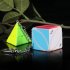 Qiyi Magic Cube Mini Stickerless Soild Color Smooth Cube Keychain Pendant Educational Toy Pyramid Speed Cube keychain color
