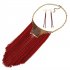 Qiyun Funky Long Tassel Chain Bling Rhinestone Tribal Necklace Earrings Set Long Gland Tribale Collier
