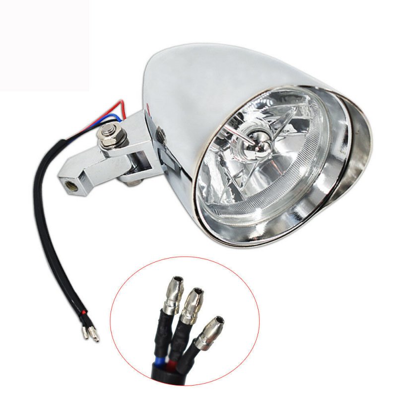 Motorcycle Headlight Lamp Chrome Visor Headlight Lamp For Bobber Chopper Dyna 