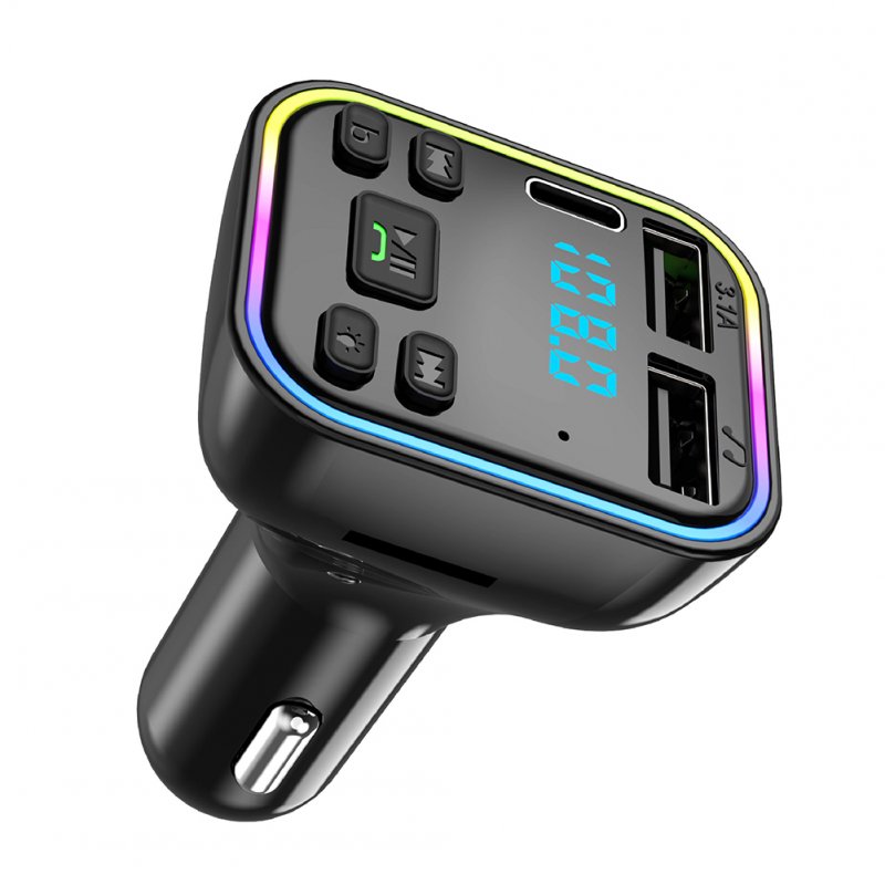 Bluetooth-compatible 5.0 Fm Transmitter Car Mp3 Player Noise Reduction Wireless Hands Free Audio Receiver 