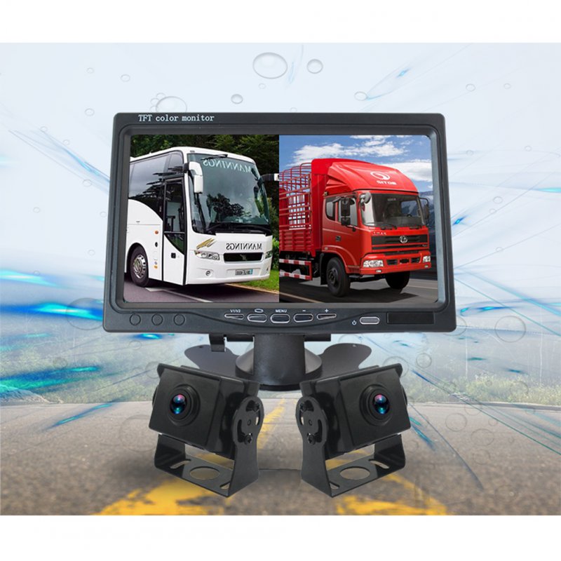 High-definition Display Monitor Recorder Night Vision Reversing Backup Camera For Car Bus Universal PZ612-2AHD 