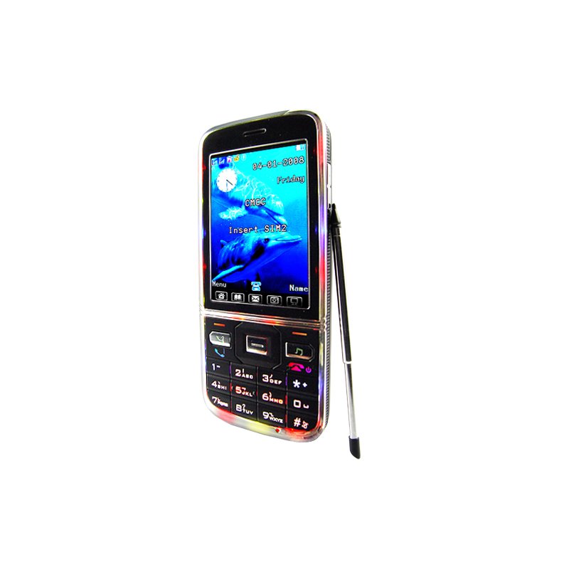 Quad Band Dual SIM Cellphone - Slim Touchscreen Mobile (Black)