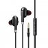 Quad Core Double Moving Coil Headphones In ear Subwoofer Tuning Universal Wire controlled Game Headset black gold